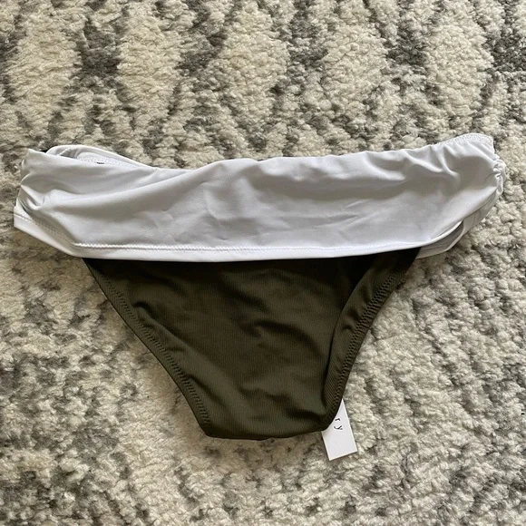 Sanctuary Block Party Wrap Hipster Swim Bottom Black White Green NEW - Picture 9 of 10